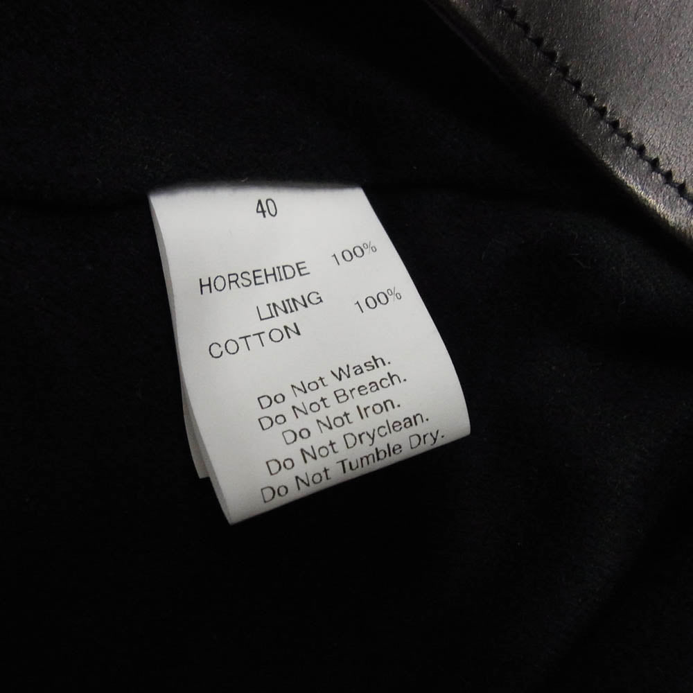 FINE CREEK LEATHERS ファインクリークレザー ACJK057 FINE CREEK ＆CO Berkeley 茶芯 ホースハイド バークレー ライダース レザー ジャケット ブラック系 40【新古品】【未使用】【中古】