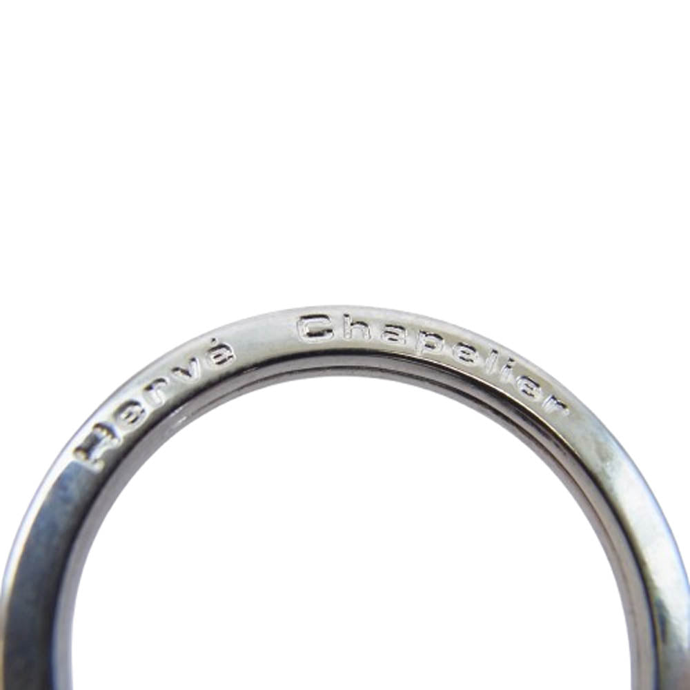 Herve Chapelier エルベ・シャプリエ ロゴ レザー キーリング キーホルダー カーキ系【中古】