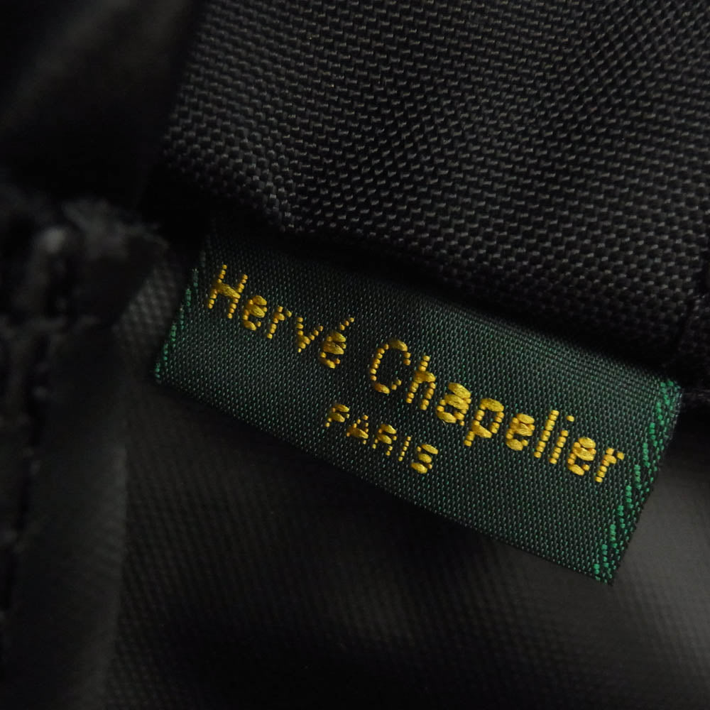 Herve Chapelier エルベ・シャプリエ 1428ND 舟形ショルダートート M バッグ ブラック系【美品】【中古】