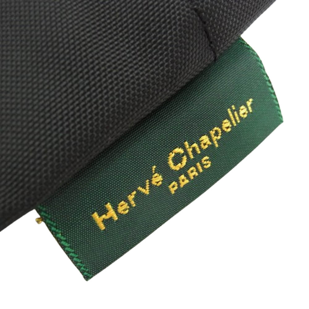 Herve Chapelier エルベ・シャプリエ 1027N ナイロン 舟型 トート M バッグ ブラック系【新古品】【未使用】【中古】