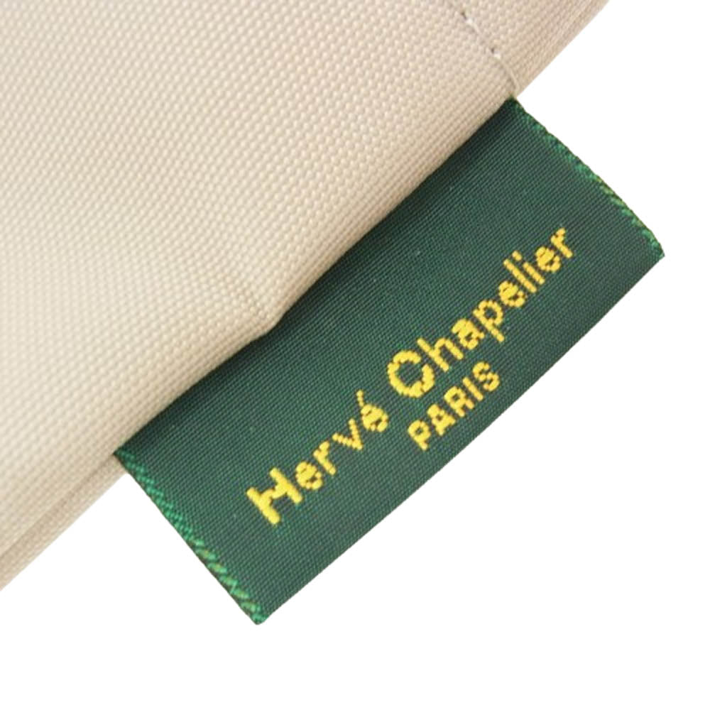 Herve Chapelier エルベ・シャプリエ 913N ナイロン 舟型ショルダー XL トート バッグ ベージュ系【新古品】【未使用】【中古】