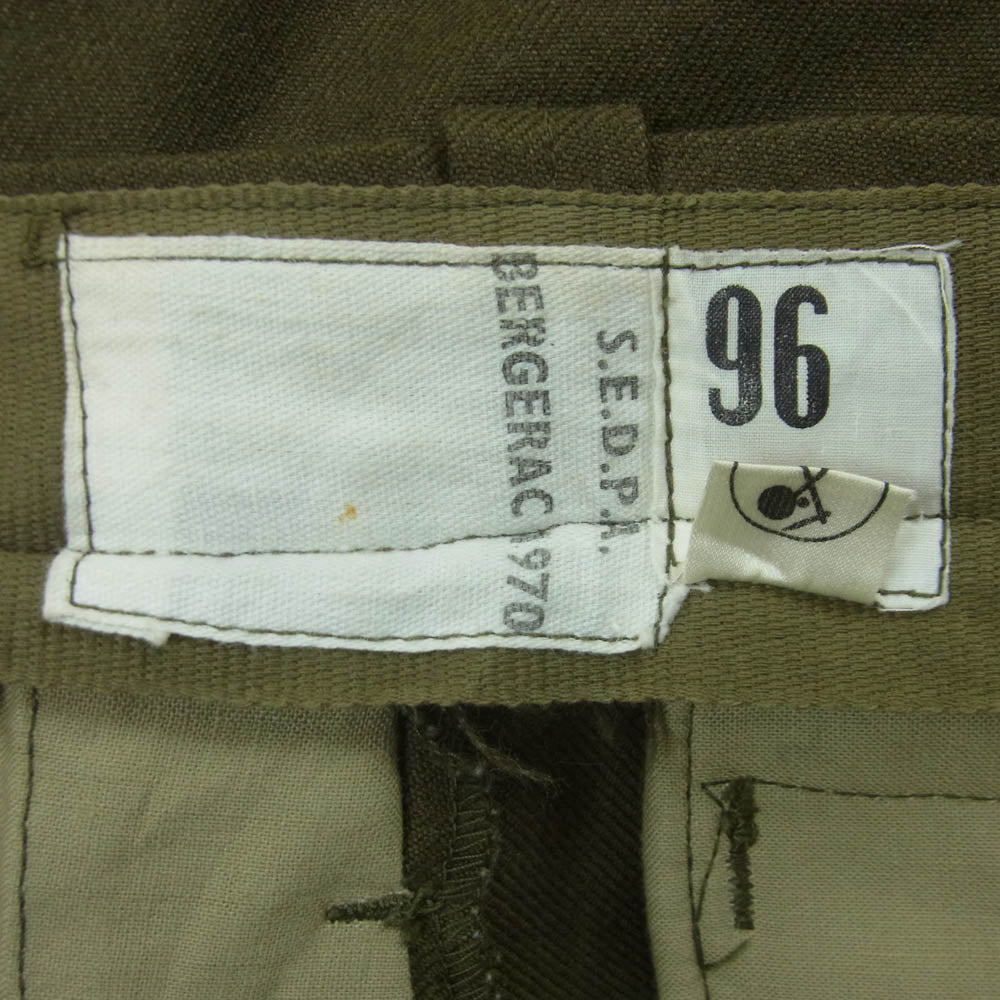 ヴィンテージ French Army フランス軍 M52 Wool Trousers S.E.D.P.A BERGERAC 1970 ミリタリー ウール パンツ グリーン系 M【中古】