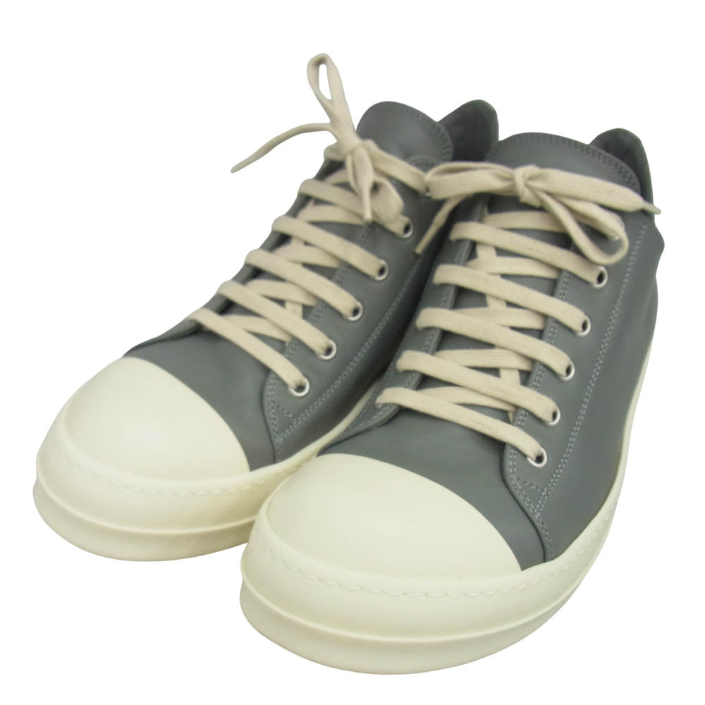Rick Owens リックオウエンス RU02E1891 LOW SNEAKS レザー ローカット スニーカー ウォッシュドインディゴ グレー系 42【中古】