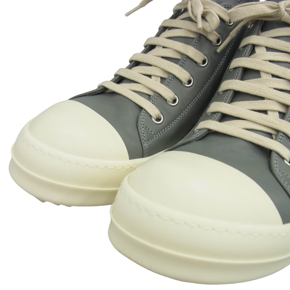 Rick Owens リックオウエンス RU02E1891 LOW SNEAKS レザー ローカット スニーカー ウォッシュドインディゴ グレー系 42【中古】