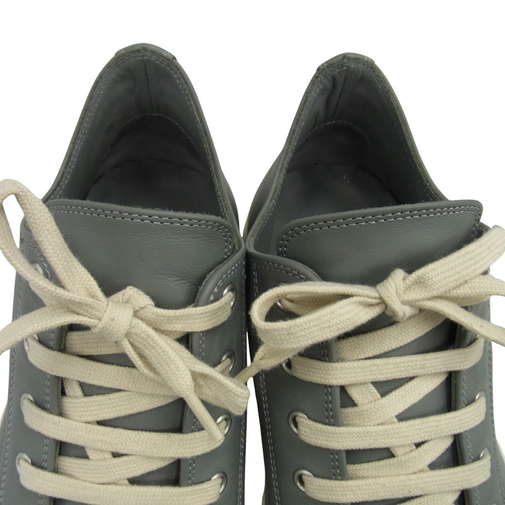 Rick Owens リックオウエンス RU02E1891 LOW SNEAKS レザー ローカット スニーカー ウォッシュドインディゴ グレー系 42【中古】