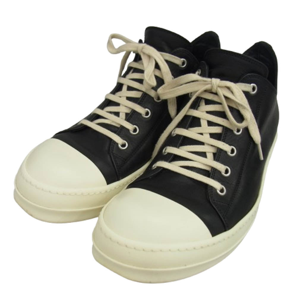 Rick Owens リックオウエンス RU01D3891 LOW SNEAKS レザー ローカット スニーカー ブラック ブラック系 42【中古】