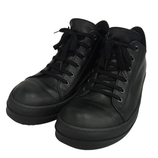 Rick Owens リックオウエンス 25SS RR01E5891-LCH LOW SNEAKS ラモーンズ レザー ロー スニーカー ブラック系 42【中古】