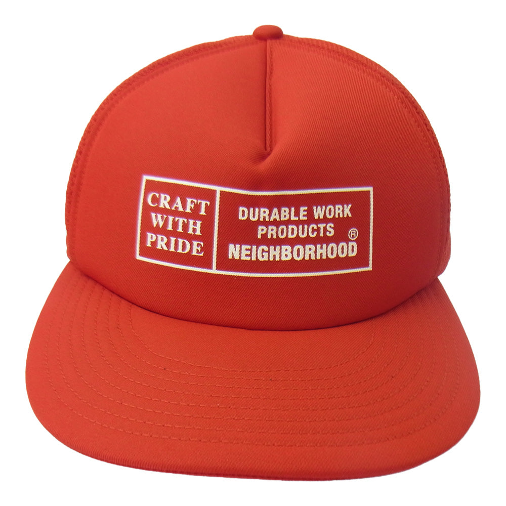 NEIGHBORHOOD ネイバーフッド 25AW 252YGNH-HT04 MESH CAP ラバー ロゴ プリント メッシュ キャップ レッド系【新古品】【未使用】【中古】