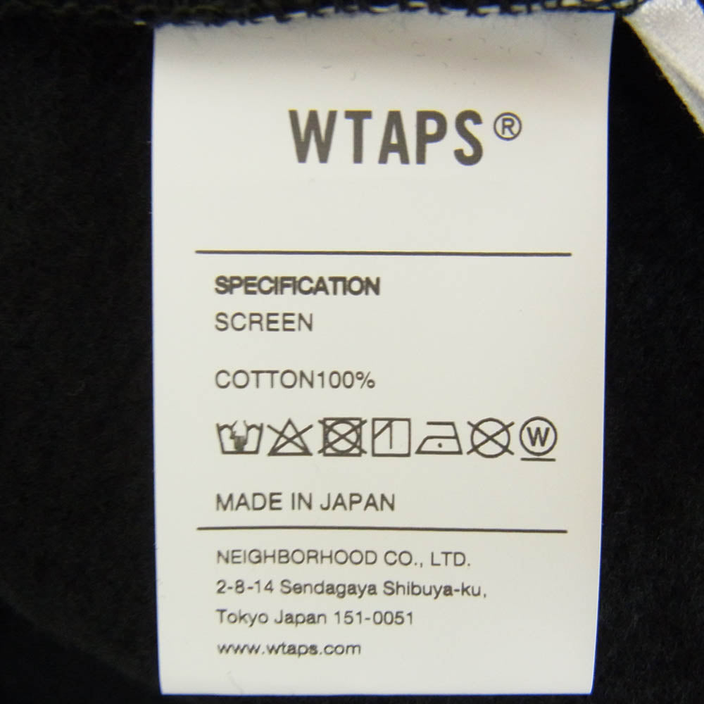 WTAPS ダブルタップス 20AW 202ATDT-HP01S SCREEN SWEAT HOODIE スクリーン ロゴ プリント スウェット フーディ プルオーバー スウェット パーカー ブラック系 XL【美品】【中古】