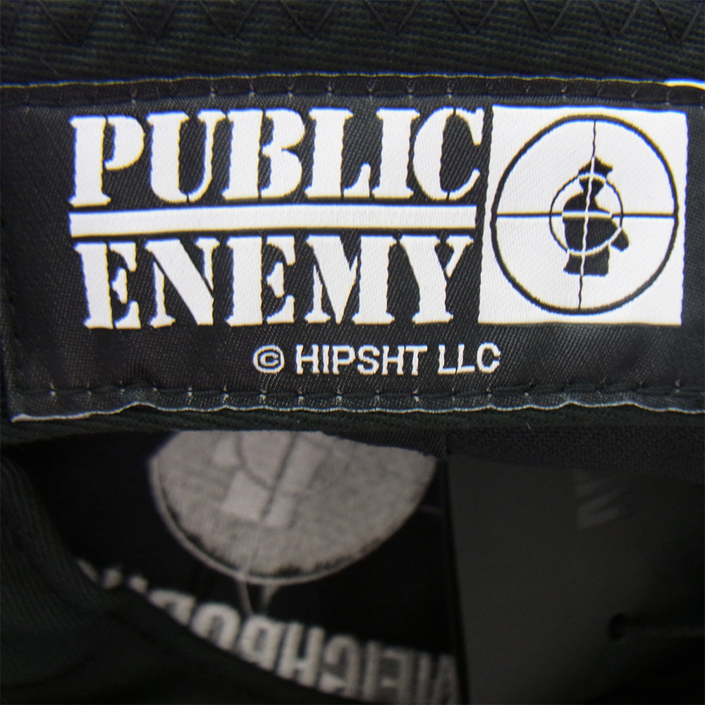 NEIGHBORHOOD ネイバーフッド 23AW 232YGNH-HT02S × PUBLIC ENEMY BASEBALL CAP パブリック エネミー ロゴ刺繍 コットン キャップ ブラック系【新古品】【未使用】【中古】