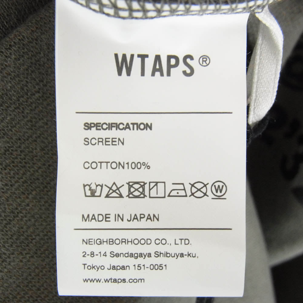 WTAPS ダブルタップス 20AW 202ATDT-HP03S OG HOODED フーディ プルオーバー ロゴ プリント スウェット パーカー オリーブドラブ XL【極上美品】【中古】