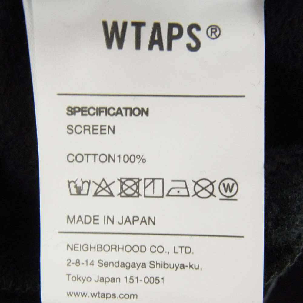 WTAPS ダブルタップス 20AW 202ATDT-HP03S OG HOODED フーディ プルオーバー ロゴ プリント スウェット パーカー ブラック系 XL【美品】【中古】