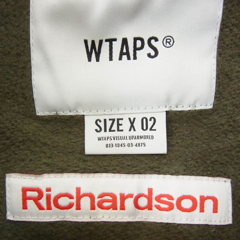 WTAPS ダブルタップス 20AW 202ATRID-CSM02S × Richardson BIZZ リチャードソン ジップアップ スウェット パーカー OLIVE DRAB M【極上美品】【中古】