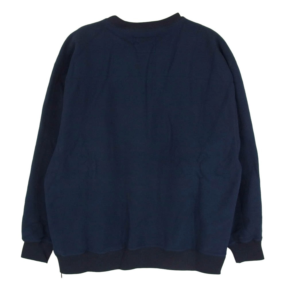 WTAPS ダブルタップス 20AW 202ATDT-CSM33 CRUCIBLE / CREW NECK / FLEECE URBAN TERRITORY ロゴ刺繍 クルーネック フリース スウェットシャツ ネイビー系 L【美品】【中古】