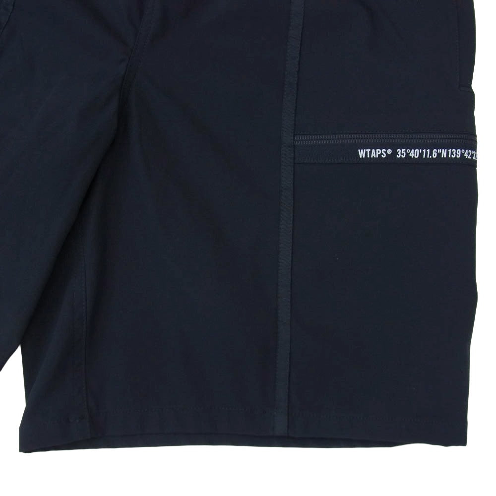 WTAPS ダブルタップス 22SS 231BRDT-PTM09 POLY TWILL SHORTS ポリツィル ナイロン ショート パンツ ブラック系 2【美品】【中古】