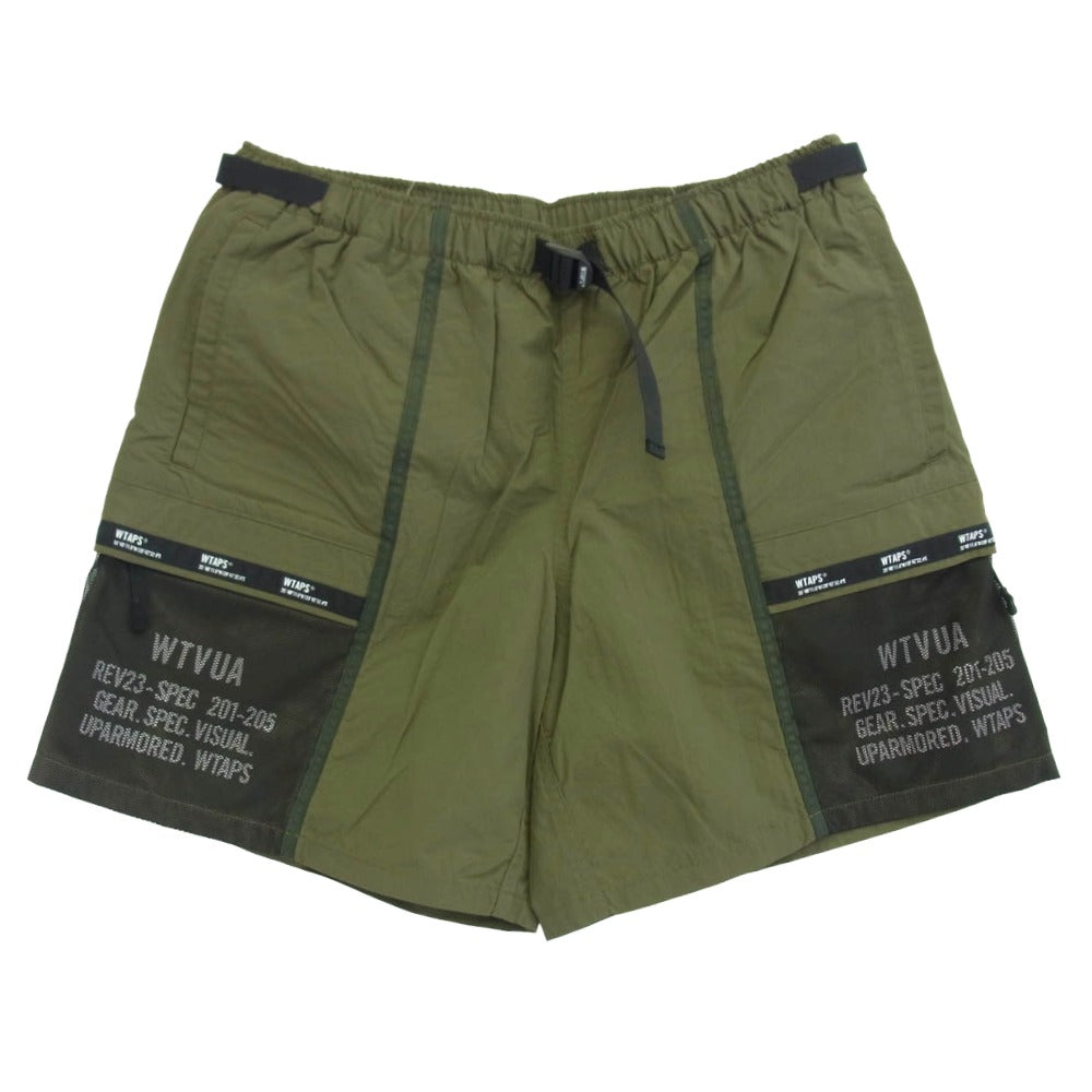 WTAPS ダブルタップス 22SS 221BRDT-PTM07 TRACKS SHORTS NYLON TUSSAH トラック ショーツ ナイロン タッサー ショート パンツ OLIVE DRAB 2【美品】【中古】