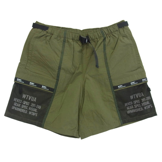 WTAPS ダブルタップス 22SS 221BRDT-PTM07 TRACKS SHORTS NYLON TUSSAH トラック ショーツ ナイロン タッサー ショート パンツ OLIVE DRAB 2【美品】【中古】