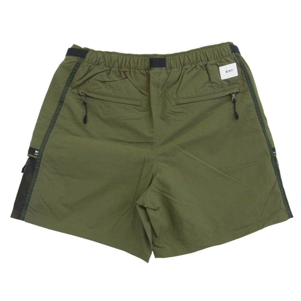 WTAPS ダブルタップス 22SS 221BRDT-PTM07 TRACKS SHORTS NYLON TUSSAH トラック ショーツ ナイロン タッサー ショート パンツ OLIVE DRAB 2【美品】【中古】