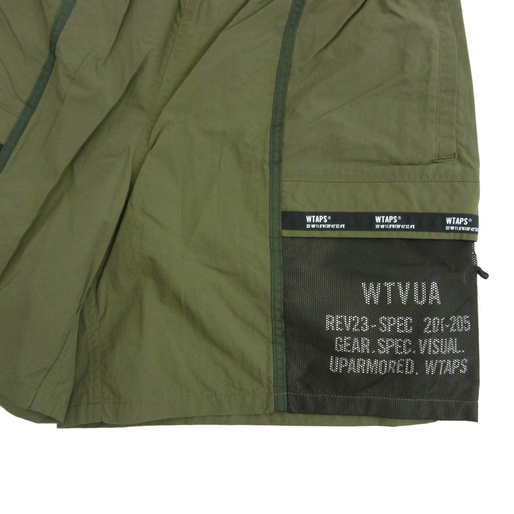 WTAPS ダブルタップス 22SS 221BRDT-PTM07 TRACKS SHORTS NYLON TUSSAH トラック ショーツ ナイロン タッサー ショート パンツ OLIVE DRAB 2【美品】【中古】