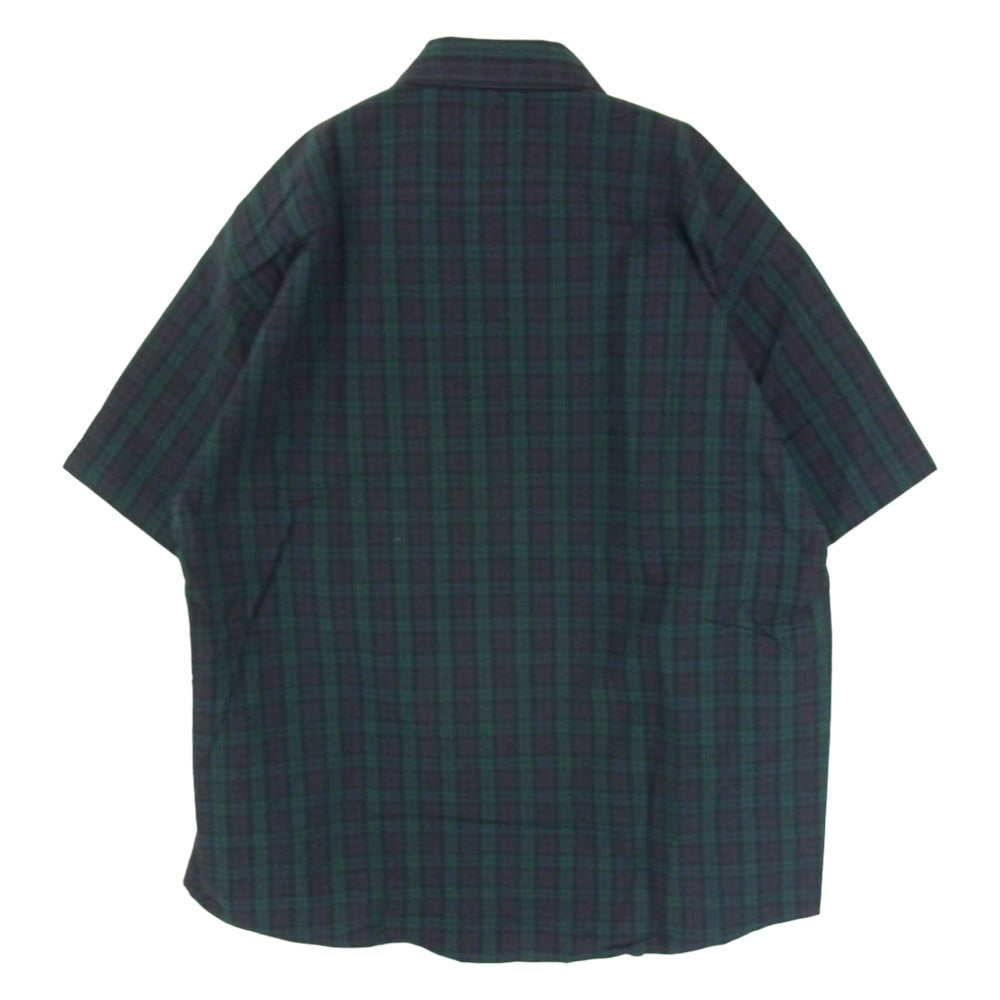 WTAPS ダブルタップス 21SS 211GWDT-SHM05 WCPO LS. RIPSTOP. COOL. MAX リップストップ クールマックス 半袖 チェック シャツ グリーン系 L 3【極上美品】【中古】