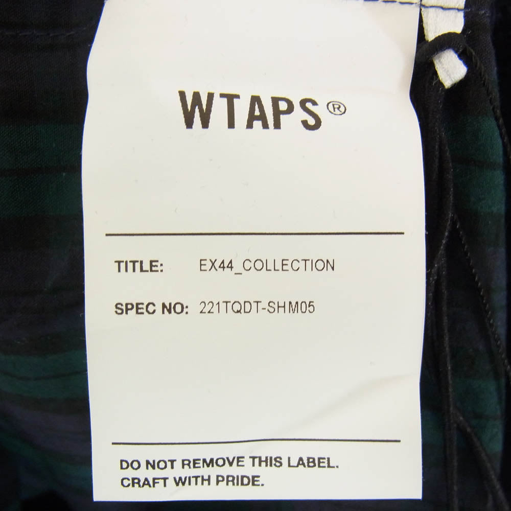WTAPS ダブルタップス 21SS 211GWDT-SHM05 WCPO LS. RIPSTOP. COOL. MAX リップストップ クールマックス 半袖 チェック シャツ グリーン系 L 3【極上美品】【中古】