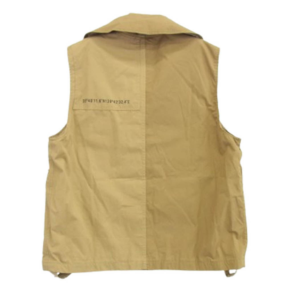 WTAPS ダブルタップス 21AW 212BRDT-JKM07 TRADERVESTRIPSTOP トレーダー コットン ウェザー リップストップ ミリタリー ベスト ロゴハンガー付 ベージュ系 X03【極上美品】【中古】