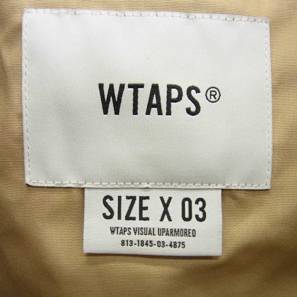 WTAPS ダブルタップス 21AW 212BRDT-JKM07 TRADERVESTRIPSTOP トレーダー コットン ウェザー リップストップ ミリタリー ベスト ロゴハンガー付 ベージュ系 X03【極上美品】【中古】