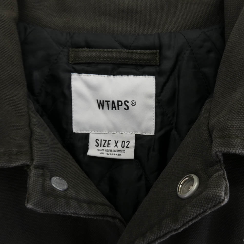WTAPS ダブルタップス 18AW 182BRDT-JKM03 A-GENTS JACKET キルティングライナー付 キャンバス コーチ ジャケット カーキ系 X02【中古】