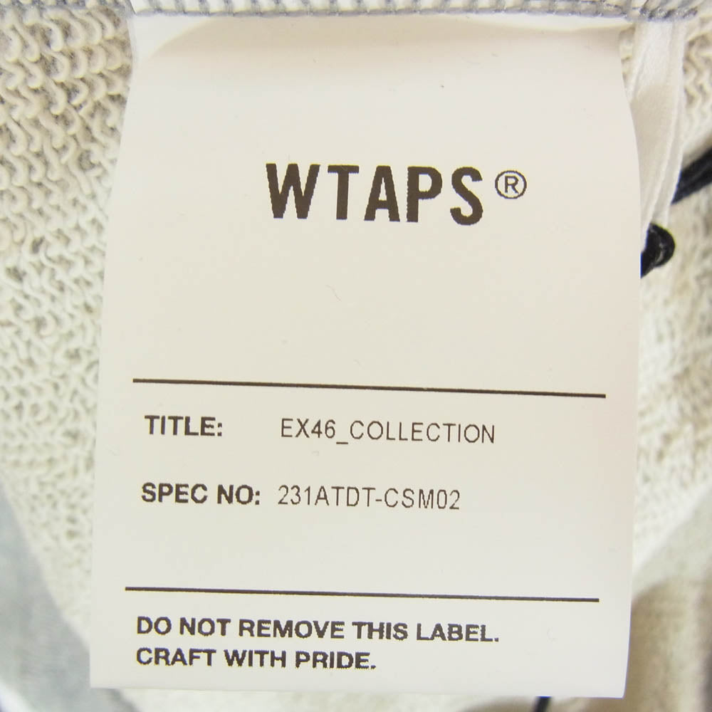 WTAPS ダブルタップス 23SS 231ATDT-CSM02 DESIGN 01/ SWEATER / COTTON.COLLEGE デザイン クルーネック スウェット カレッジ グレー系 4【新古品】【未使用】【中古】