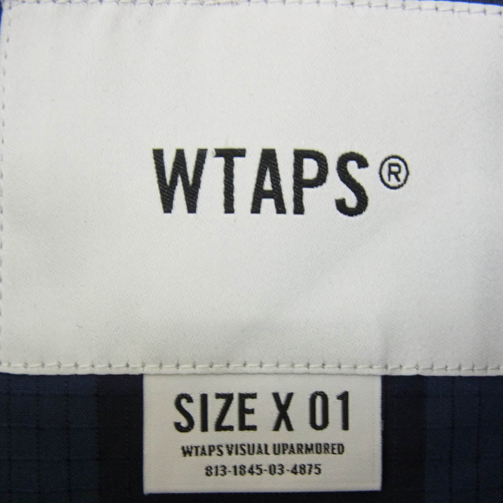 WTAPS ダブルタップス 21SS 211GWDT-SHM01 WCPO LS. RIPSTOP. COOL. MAX リップストップ クールマックス 長袖 チェック シャツ ブルー系 1【極上美品】【中古】