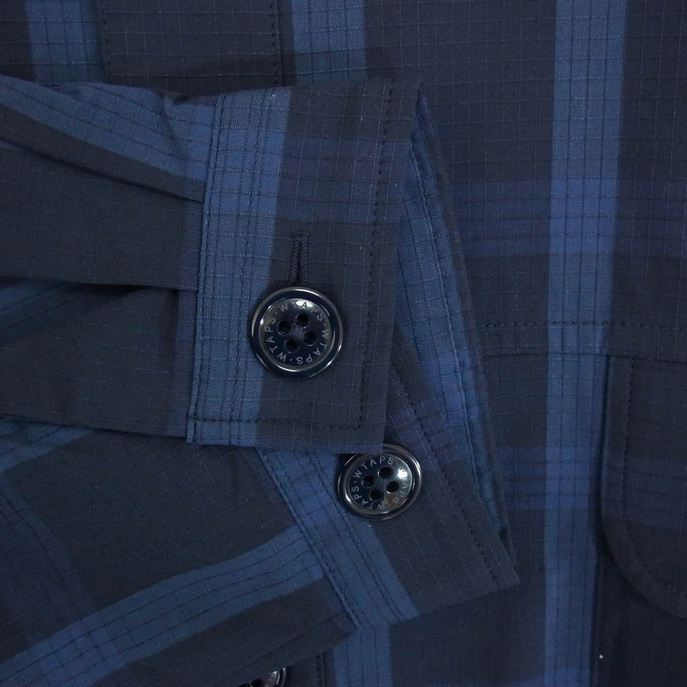 WTAPS ダブルタップス 21SS 211GWDT-SHM01 WCPO LS. RIPSTOP. COOL. MAX リップストップ クールマックス 長袖 チェック シャツ ブルー系 1【極上美品】【中古】