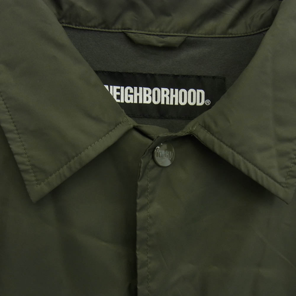 NEIGHBORHOOD ネイバーフッド 202TSN-JKM01 BROOKS N-JKT ロゴ刺繍 コーチ ジャケット ナイロン ジャケット カーキ系 L【中古】