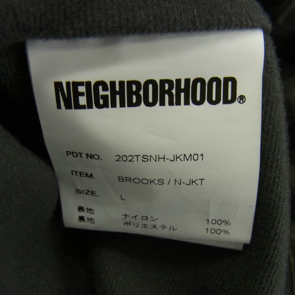 NEIGHBORHOOD ネイバーフッド 202TSN-JKM01 BROOKS N-JKT ロゴ刺繍 コーチ ジャケット ナイロン ジャケット カーキ系 L【中古】
