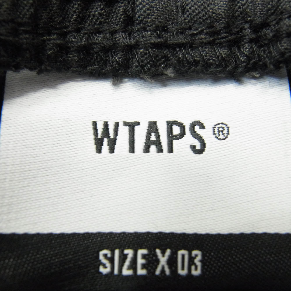 WTAPS ダブルタップス 25SS 251CWDT-PTM05 TROUSERS COTTON TWILL TEXTILE トラウザー コットン テキスタイル ツィル イージー パンツ ブラック系 3【美品】【中古】