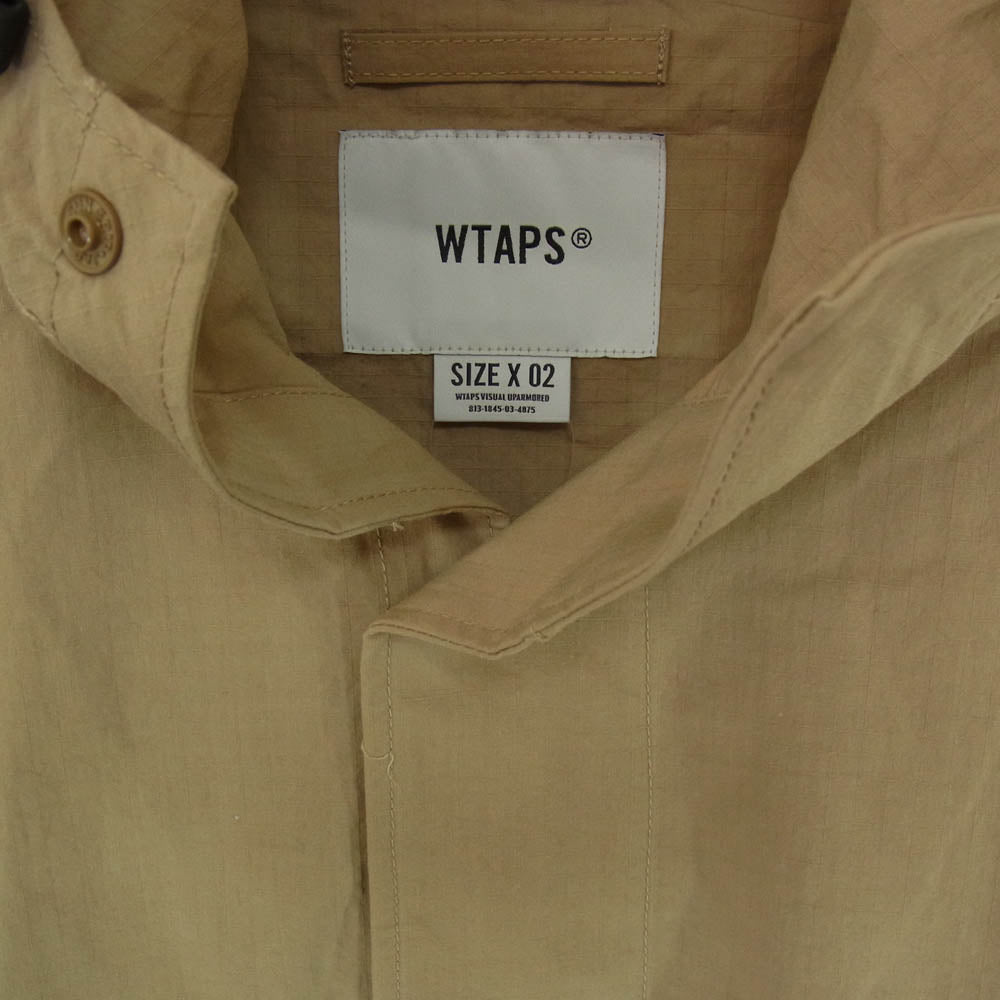 WTAPS ダブルタップス 21AW 212GWDT-SHM02 LS / NYCO RIPSTOP リップストップ ミリタリー ブルゾン ジャケット ベージュ系 M【美品】【中古】