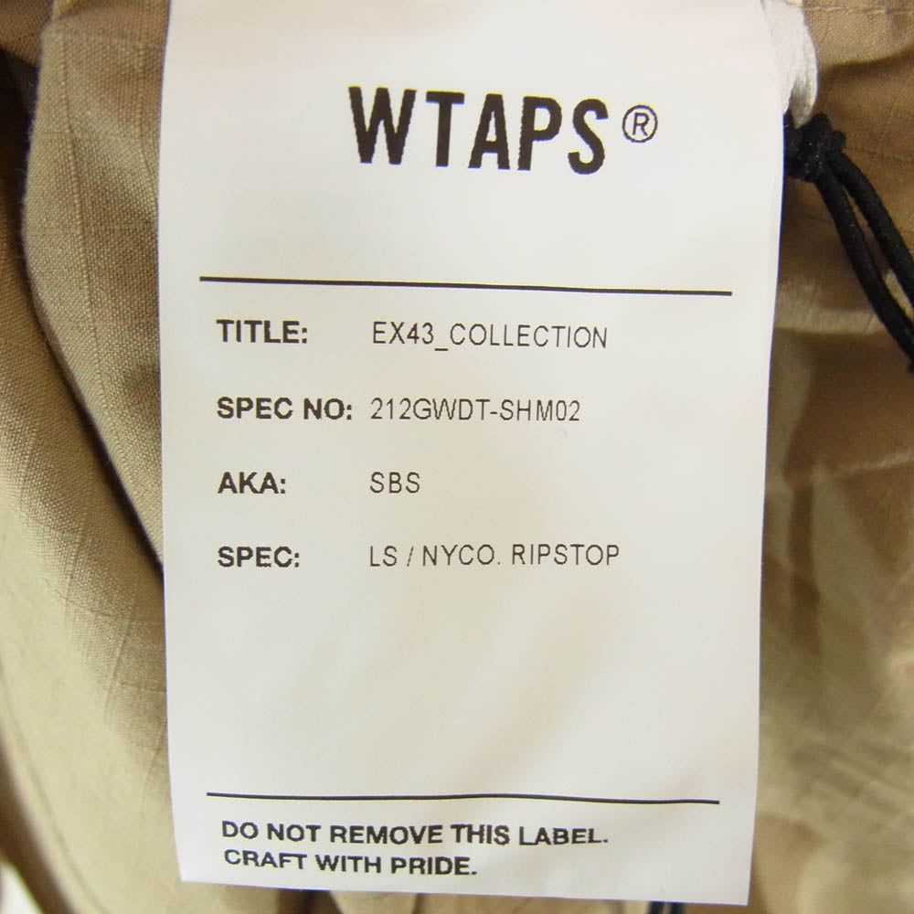 WTAPS ダブルタップス 21AW 212GWDT-SHM02 LS / NYCO RIPSTOP リップストップ ミリタリー ブルゾン ジャケット ベージュ系 M【美品】【中古】