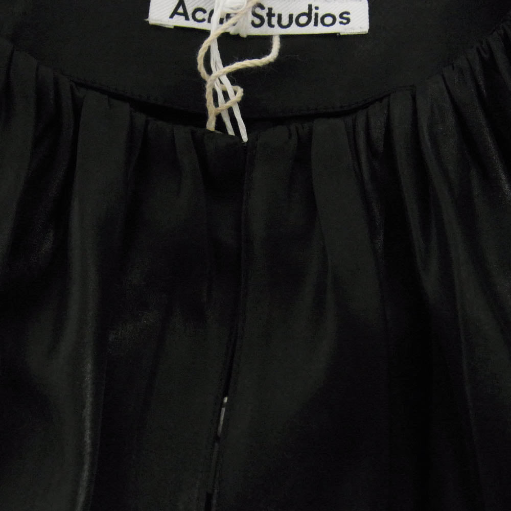 ACNE STUDIOS アクネストゥディオズ FN-WN-DRES000398 アセテート マキシ ロング ワンピース ブラック系 36【新古品】【未使用】【中古】