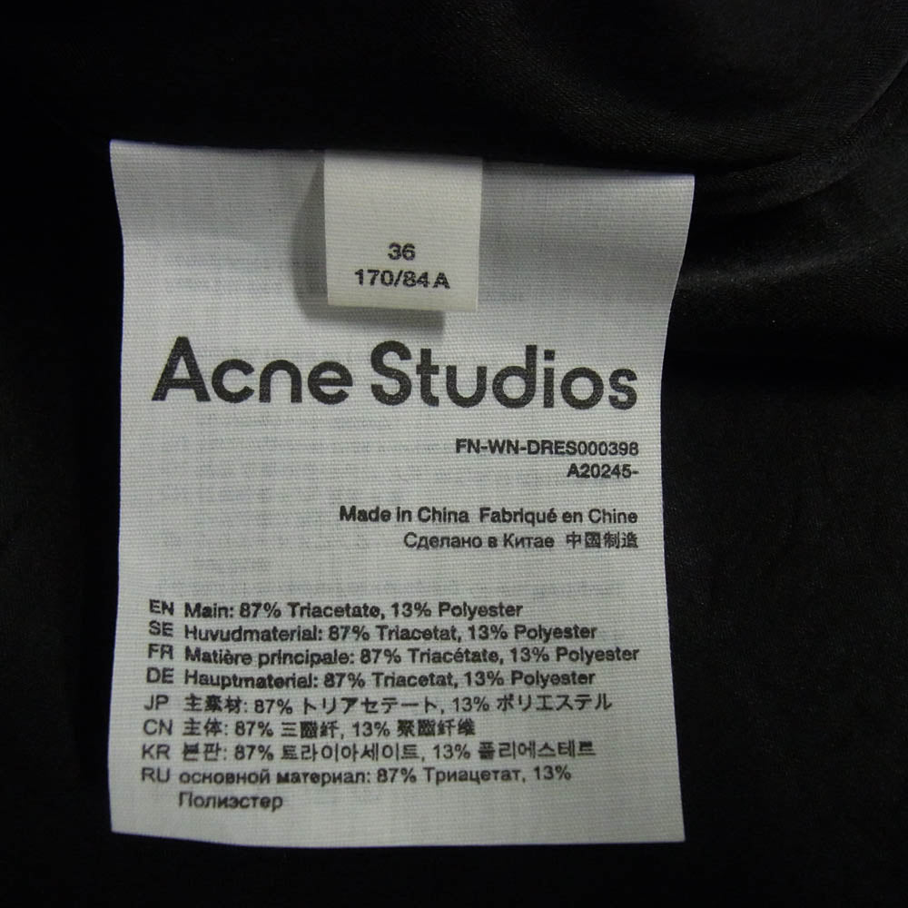 ACNE STUDIOS アクネストゥディオズ FN-WN-DRES000398 アセテート マキシ ロング ワンピース ブラック系 36【新古品】【未使用】【中古】