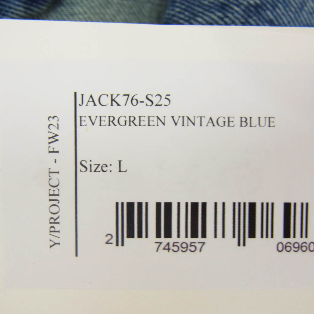 ワイプロジェクト 23AW JACK76-S25 ワイヤー 変形 デニム ジャケット インディゴブルー系 L【極上美品】【中古】