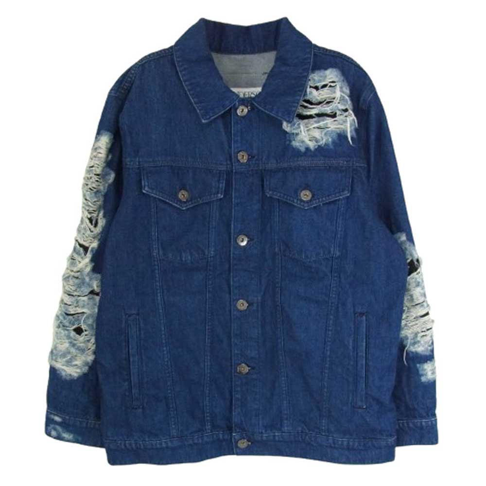 J.W.Anderson. ジェイダブリューアンダーソン 23SS DJ0015PG1164738 Distressed effect denim jacket ダメージ デニム ジャケット インディゴブルー系 F【中古】