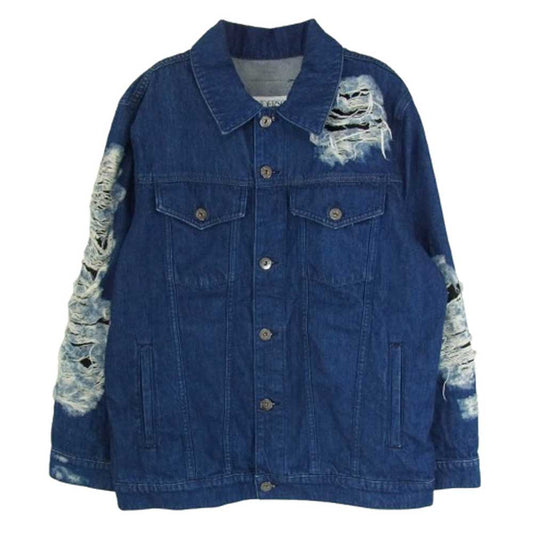 J.W.Anderson. ジェイダブリューアンダーソン 23SS DJ0015PG1164738 Distressed effect denim jacket ダメージ デニム ジャケット インディゴブルー系 F【中古】