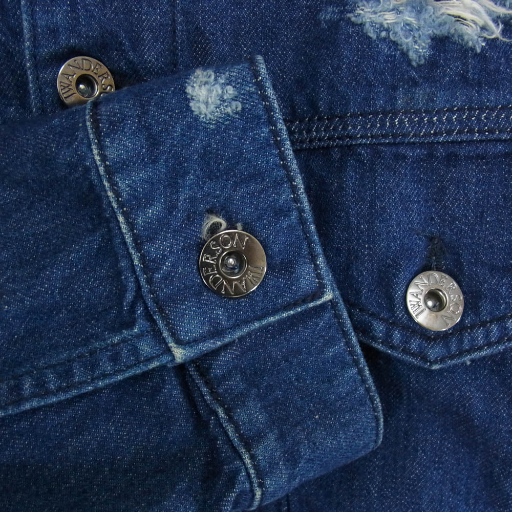 J.W.Anderson. ジェイダブリューアンダーソン 23SS DJ0015PG1164738 Distressed effect denim jacket ダメージ デニム ジャケット インディゴブルー系 F【中古】
