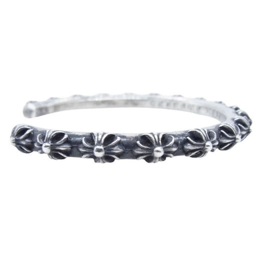 CHROME HEARTS クロムハーツ（原本無） BANGLE CROSS クロス バンド バングル ブレスレット シルバー系【中古】
