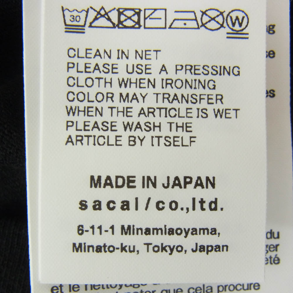 Sacai サカイ 25SS 25-0928S WTAPS SACAI PRINT T-SHIRT SS COTTON ダブルタップス 半袖 Tシャツ カットソー ブラック系 4【中古】
