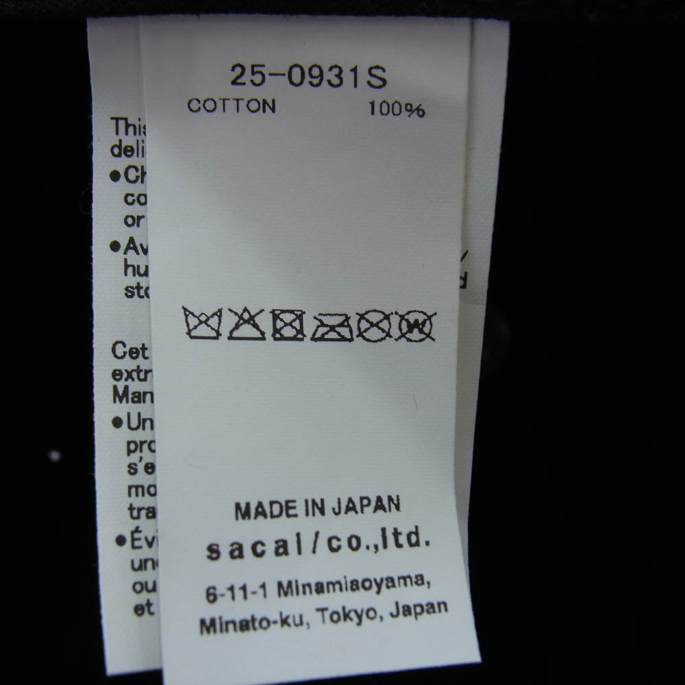 Sacai サカイ 25SS 25-0931S × WTAPS Cotton Back Satin Cap ダブルタップス コットン バック サテン キャップ ブラック系【中古】