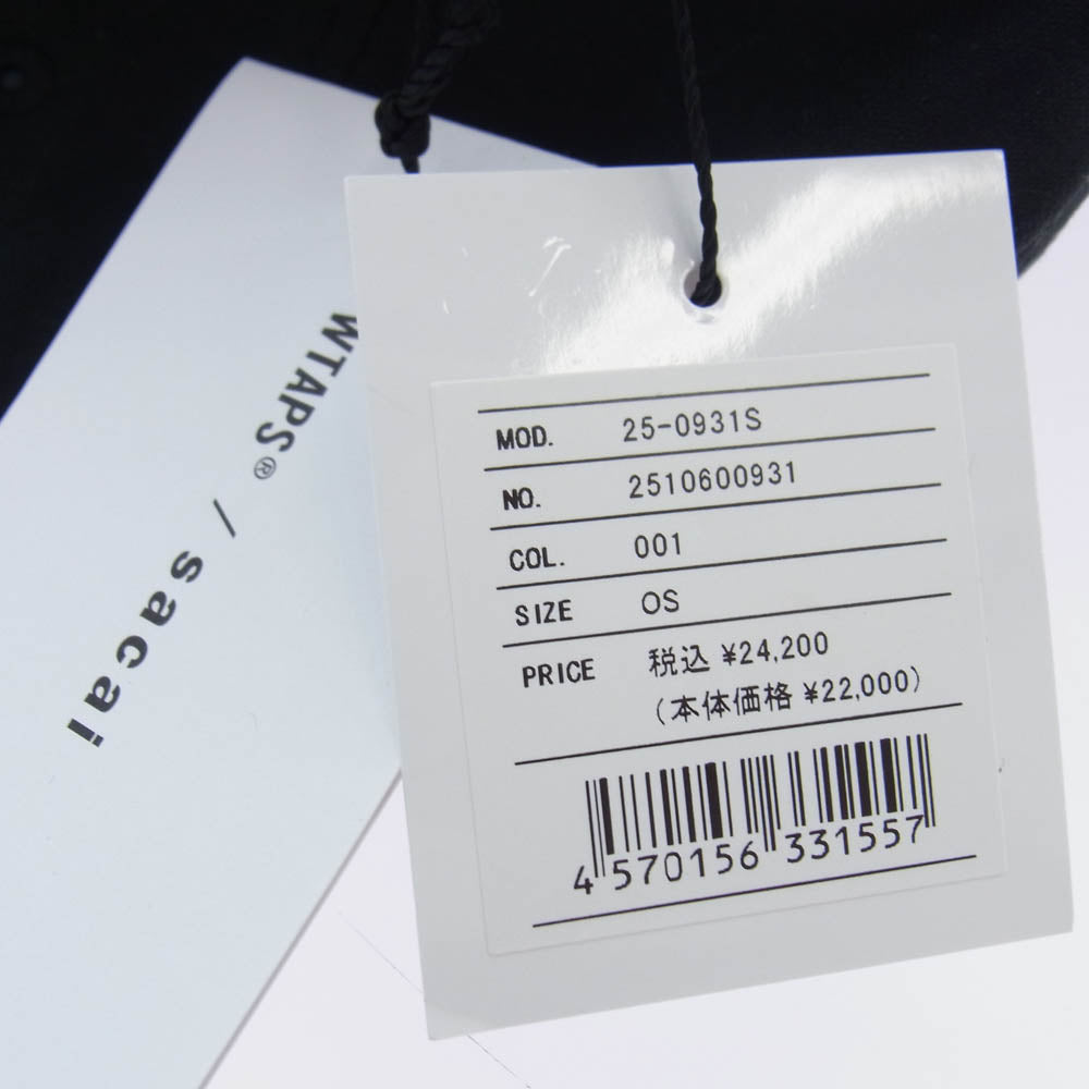 Sacai サカイ 25SS 25-0931S × WTAPS Cotton Back Satin Cap ダブルタップス コットン バック サテン キャップ ブラック系【中古】