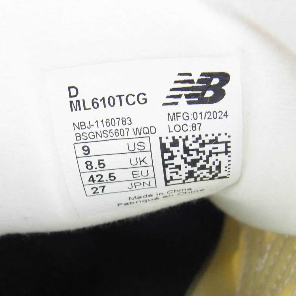 COMME des GARCONS HOMME コムデギャルソンオム ML610TCG new balance 610 White ニューバランス ローカット スニーカー ホワイト系 27cm【中古】