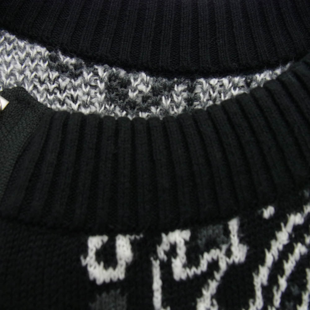 Sacai サカイ 22SS 22-02694M Bandana Knit Blouson バンダナ ジップデザイン ウール ニット ブルゾン ブラック系 ホワイト系 グレー系 2【中古】