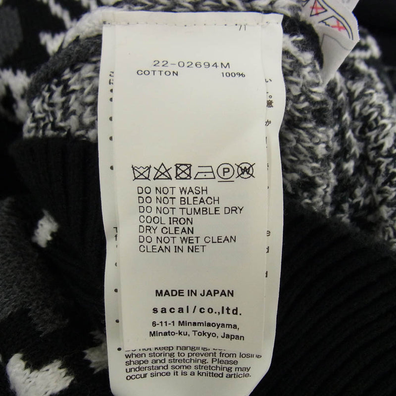 Sacai サカイ 22SS 22-02694M Bandana Knit Blouson バンダナ ジップ