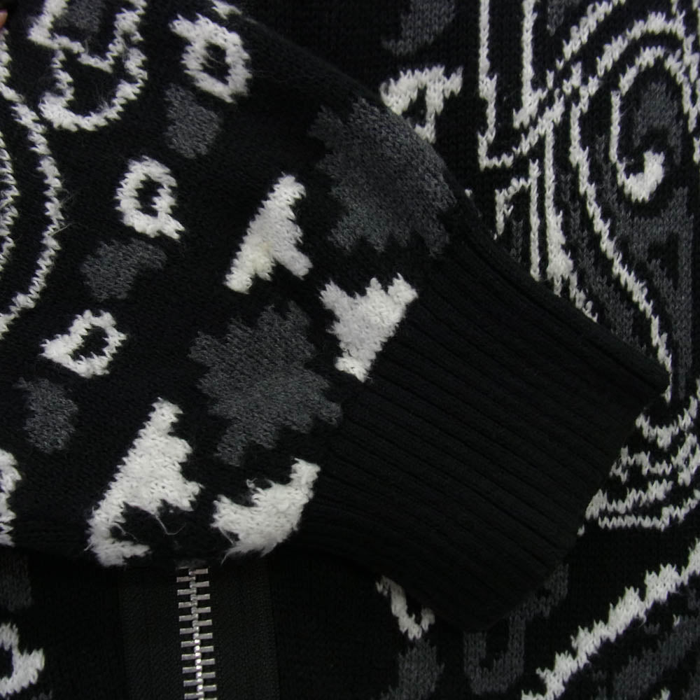 Sacai サカイ 22SS 22-02694M Bandana Knit Blouson バンダナ ジップデザイン ウール ニット ブルゾン ブラック系 ホワイト系 グレー系 2【中古】
